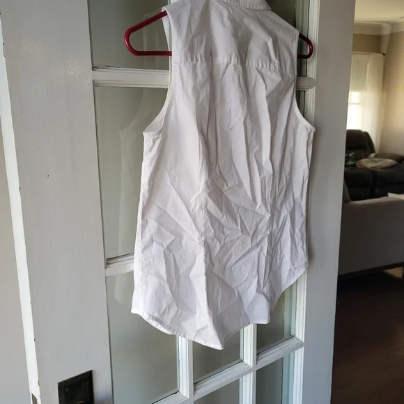 J. Crew Sleeveless Cotton Poplin Shirt in Signature Fit White Size S - Picture 11 of 17